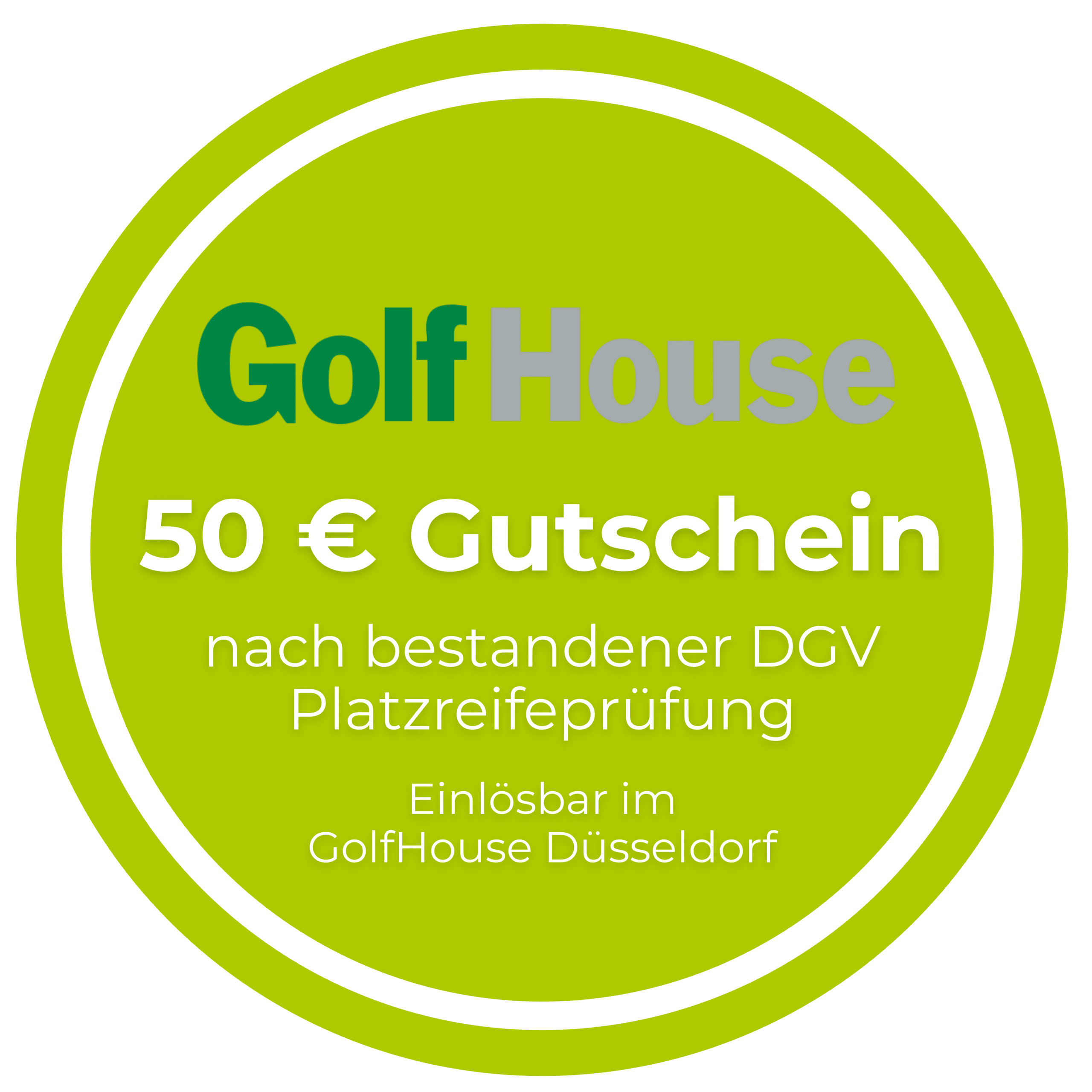 Golf House Gutschein Sticker